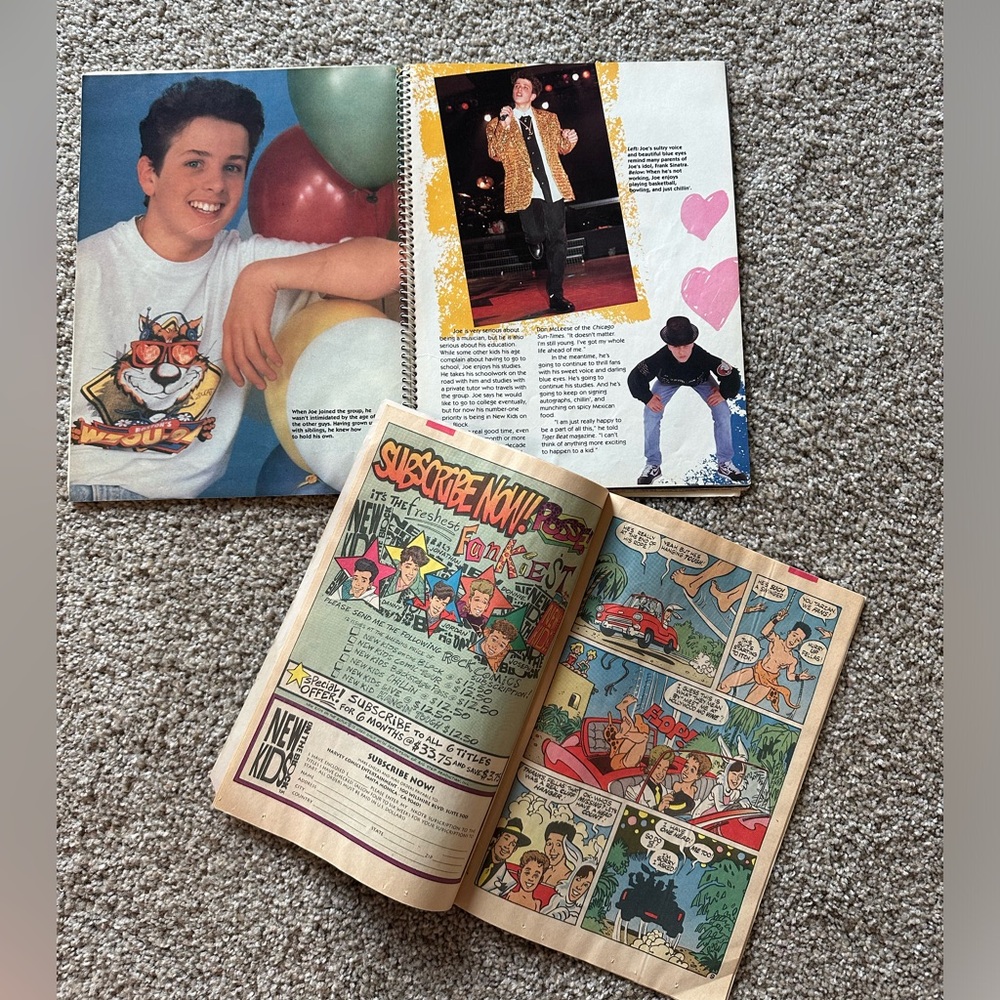 NKOTB merch from late 80s! Comic and Fan Book New Kids on the Block